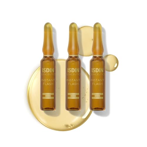 Isdinceutics Instant Flash, Solución facial con efecto lifting inmediato, 5 ampolletas