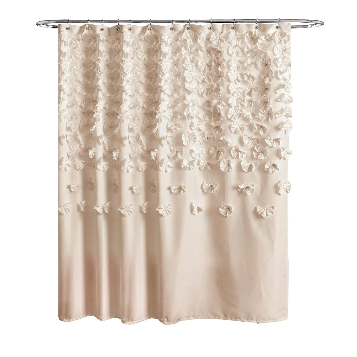 Lush Decor Lucia Cortina de Ducha, 72 x 72 Pulgadas, Color Marfil