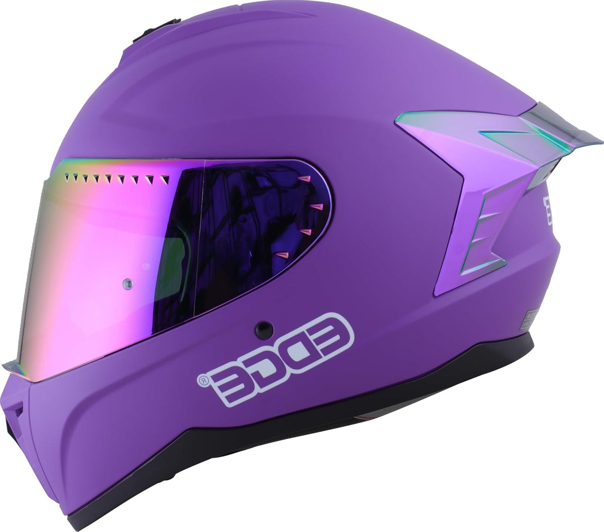 Edge Casco Integral para Moto con Doble Visor Antivaho, Certificado DOT - M - Purpura Mica Iris Purpura