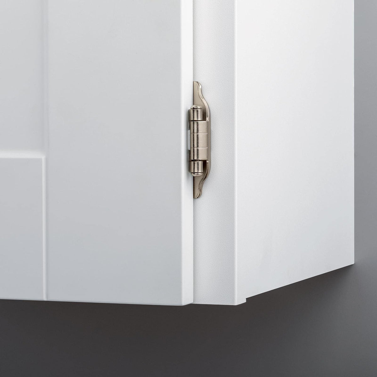 Franklin Brass (Paquete de 10) bisagras de gabinete de cierre automático de 1/2 pies, superposición semienvolvente para puertas de gabinetes, cocinas, armarios, armarios, muebles, níquel satinado