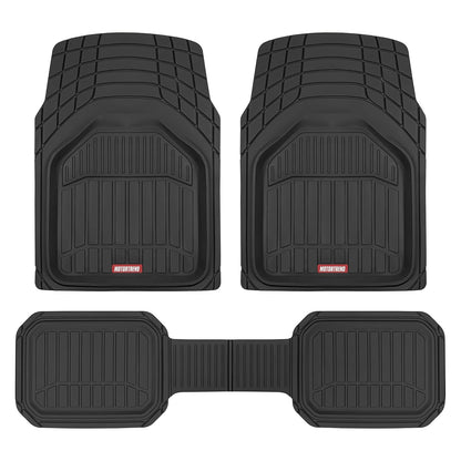 Motor Trend 943-BK FlexTough Defender Alfombrillas de Piso de Auto para SUV Camiones Furgonetas, Negro
