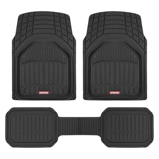 Motor Trend 943-BK FlexTough Defender Alfombrillas de Piso de Auto para SUV Camiones Furgonetas, Negro