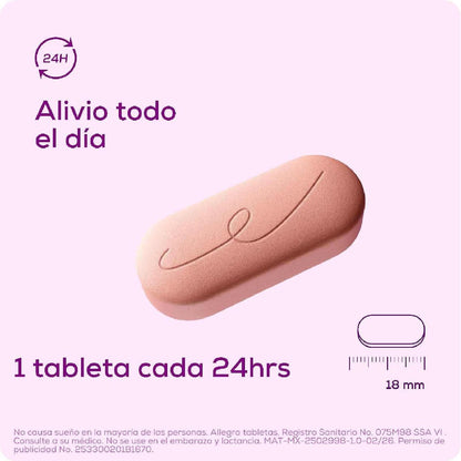 Allegra Antihistamínico para Alergias Severas y Urticaria 10 tabletas x 180 mg. Controla las Alergias Agraviadas por Contaminación. No Causa Sueño