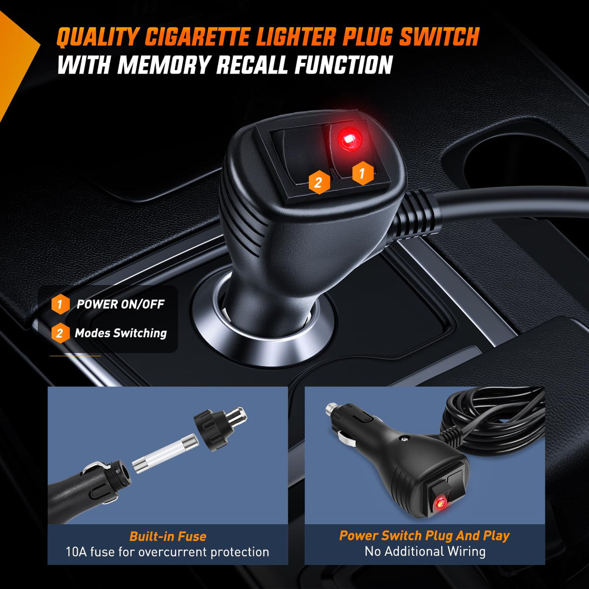Nilight - Barra de luz estroboscópica de 12 luces LED para asesor de tráfico, color rojo y blanco, advertencia de emergencia, peligro, salpicadero, luces intermitentes para automóviles, camiones, policía