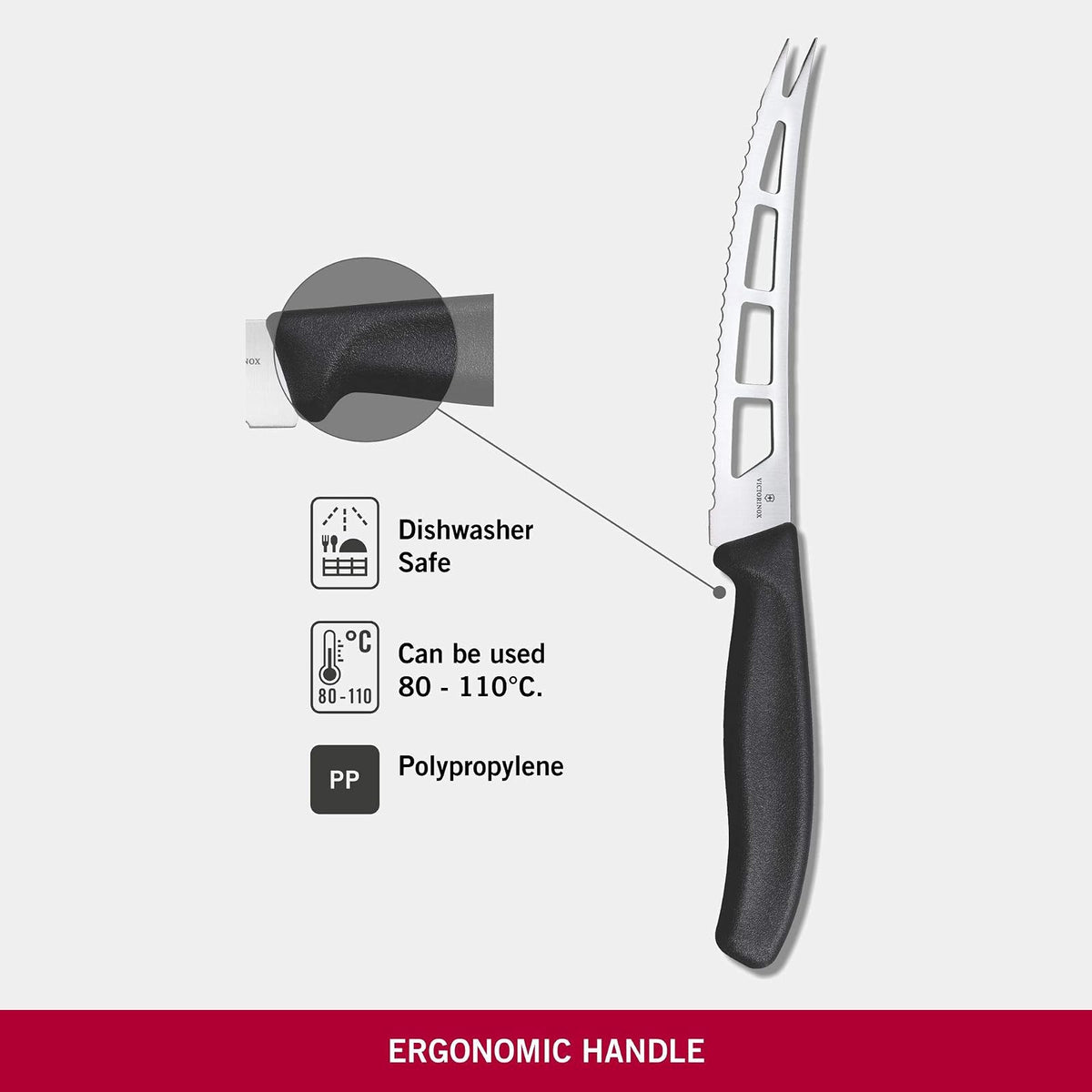 Victorinox 6.7863.13B Cuchillo Para Mantequilla y Queso, 13 cm, Negro