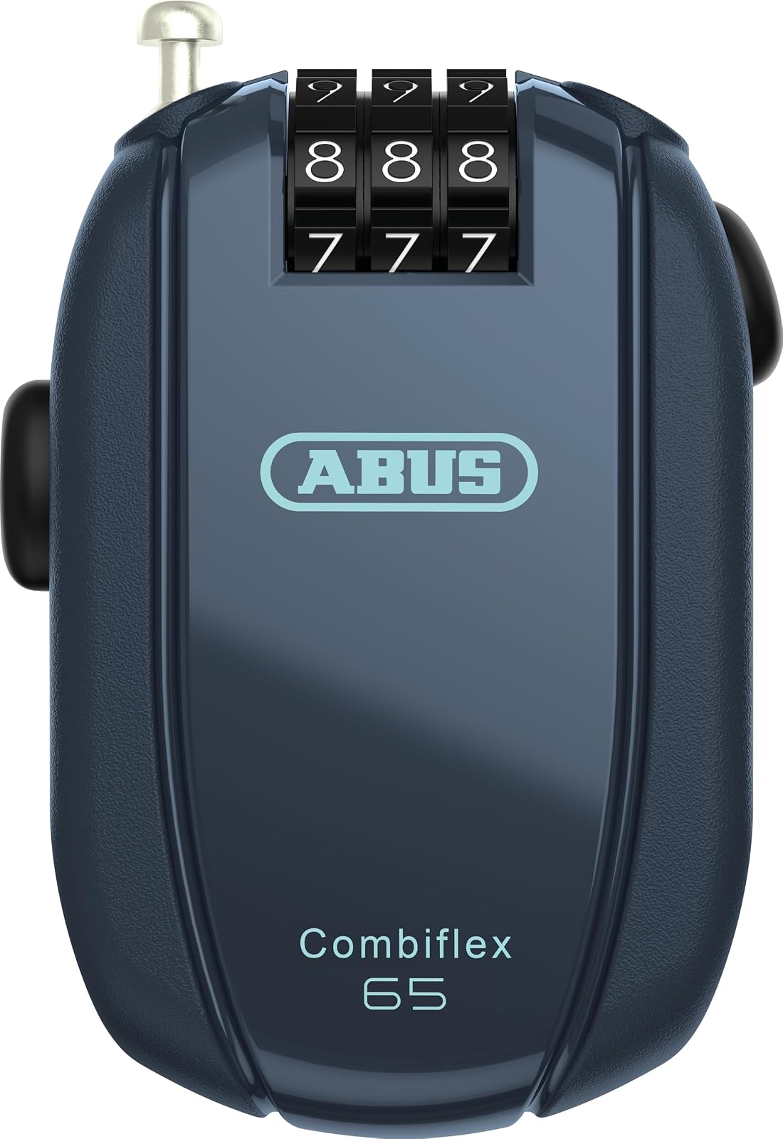 ABUS Candado de cable Combiflex – Bloqueo de seguridad para esquís, casco, cochecito y equipaje – StopOver 65 – 65 cm de largo – 1,2 mm de grosor – con código numérico – Azul - 65 cm - Azul (Midnight Blue)