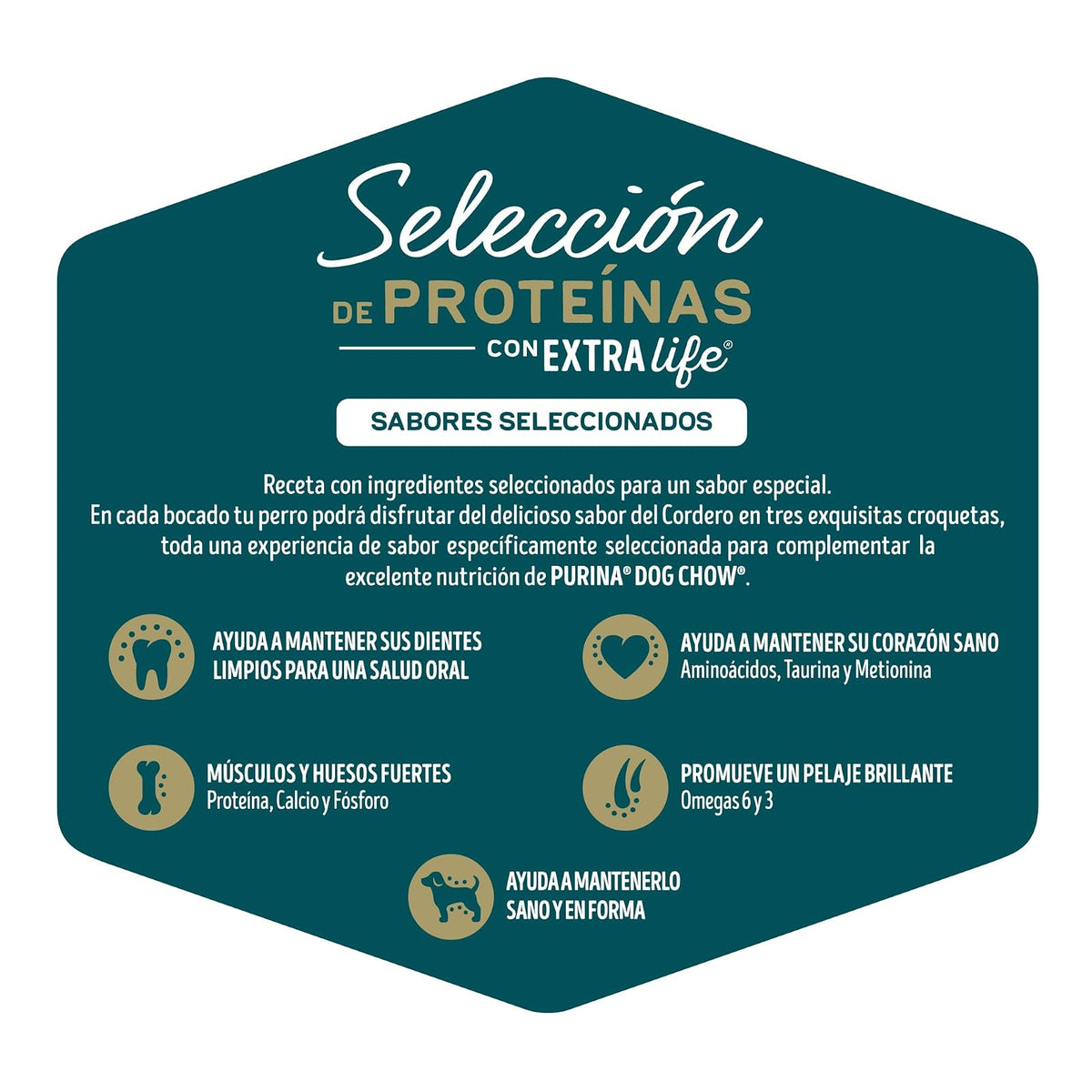 Dog Chow Purina Selección de Proteinas Adulto Todos losTamaños Sabor Cordero 10Kg