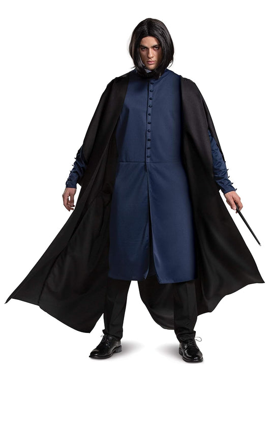 Disguise Severus Snape Costume, Official Harry Potter Wizarding World Adult Costume Robe and Collar Halloween Costume Disfraces de tamaño adultoHombre