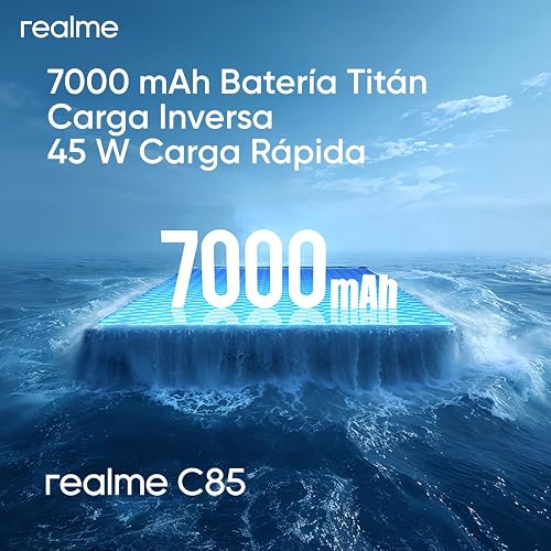 Celular Realme C85 | 8 GB RAM + 256 GB | Dual SIM | Snapdragon 685 | Batería 7000mAh | Carga Rápida 45W | Pantalla 6.8" 144Hz | Cámara 50 MP | IP69 | Negro
