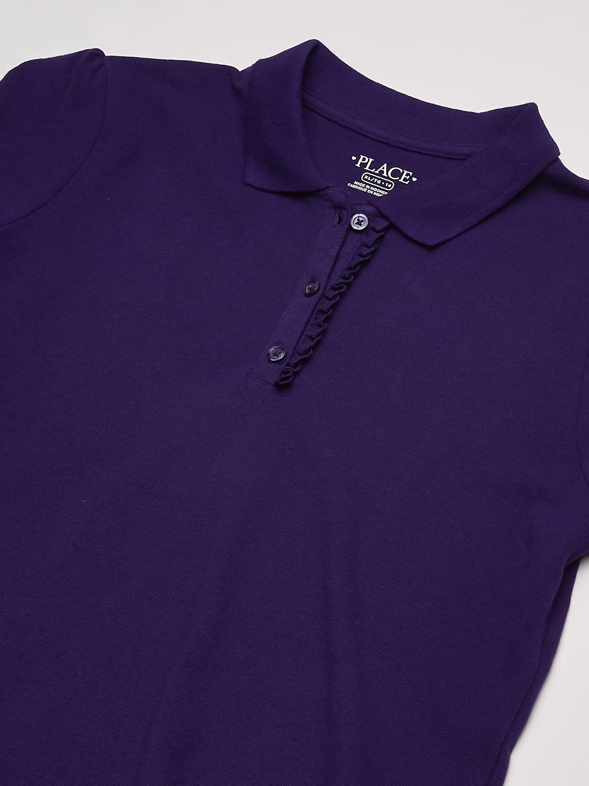 The Children's Place Uniform - Polo de Manga Corta Camiseta Tipo Polo Estilo Uniforme de Escuela para Niñas