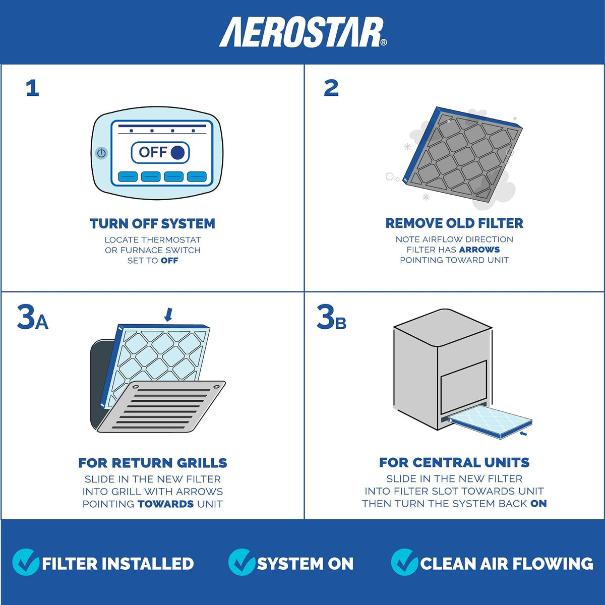 Aerostar MERV 11 - Filtro de aire de 12 x 24 x 1 (para alergias, polvo | Tamaño real (11.75 x 23.75 x 0.75) filtro de CA, filtro de horno, polvo, caspa de mascotas, humo y alergias MERV 11 (MPR 1200