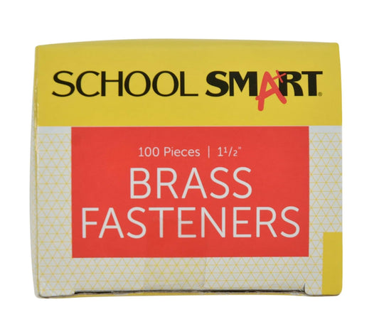 School Smart Cierres chapados en latón – 1 1/2 pulgadas – Caja de 100