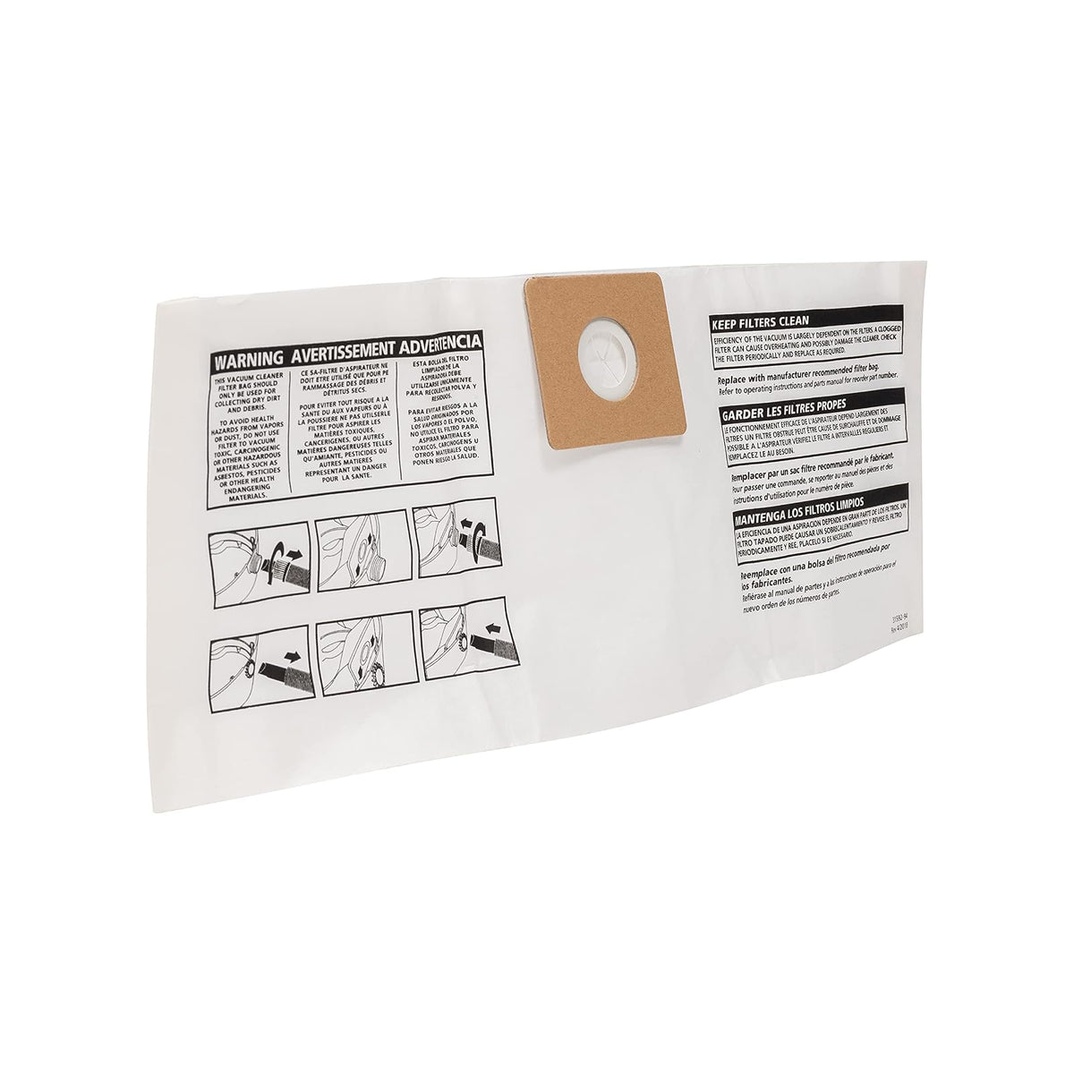 Shop-Vac 9066900 Bolsas de filtro desechables, se ajustan a tanques de 3 galones, ideales para recogida en seco, materiales no peligrosos, compatibles con modelos de 3 galones de Shop-Vac, (3 unidades
