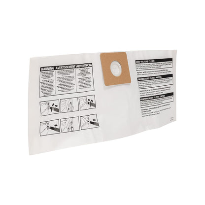 Shop-Vac 9066900 Bolsas de filtro desechables, se ajustan a tanques de 3 galones, ideales para recogida en seco, materiales no peligrosos, compatibles con modelos de 3 galones de Shop-Vac, (3 unidades