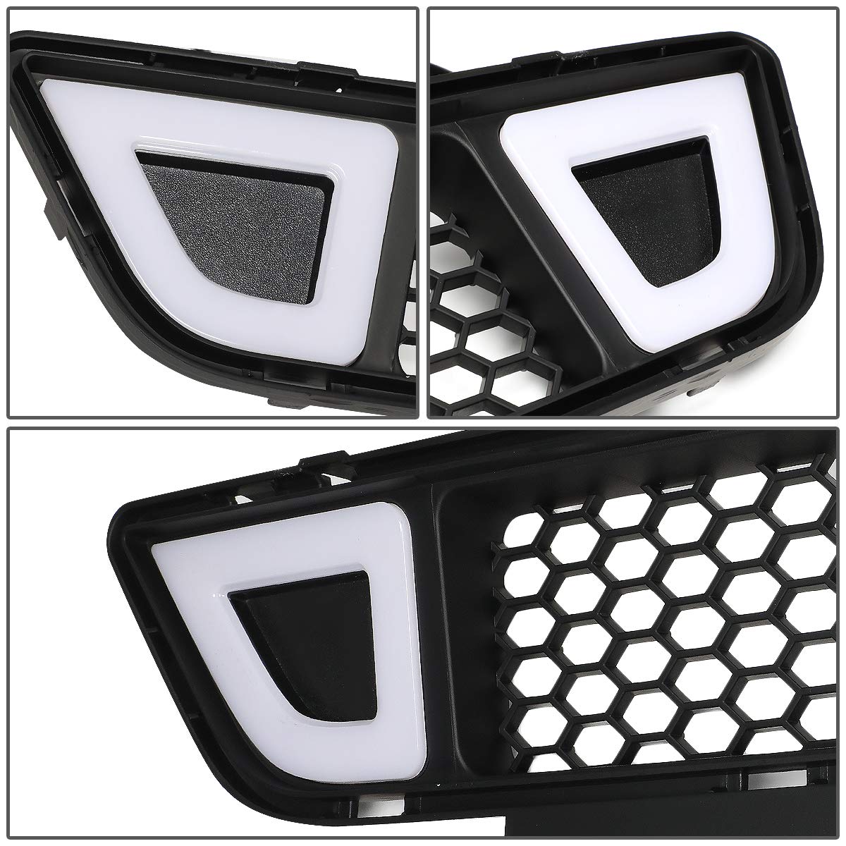DNA Motoring Rejilla de Parachoques Delantero Inferior Plástico Reforzado LED DRL para Ford Mustang 2015-2017