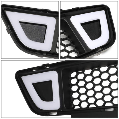 DNA Motoring Rejilla de Parachoques Delantero Inferior Plástico Reforzado LED DRL para Ford Mustang 2015-2017