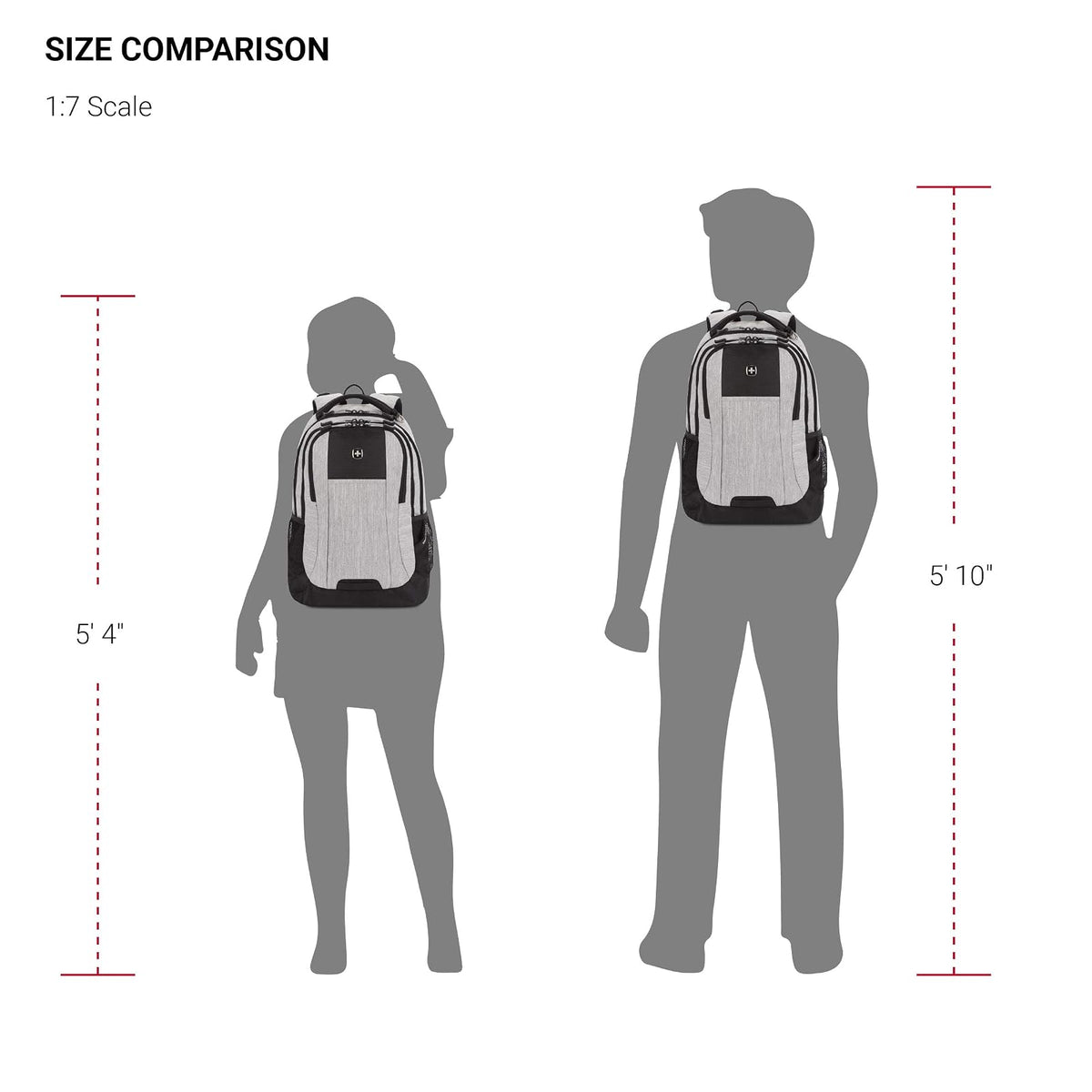 SwissGear Cecil Mochila, Computadora portÃƒ¡til, Heather Gray, Backpack Only