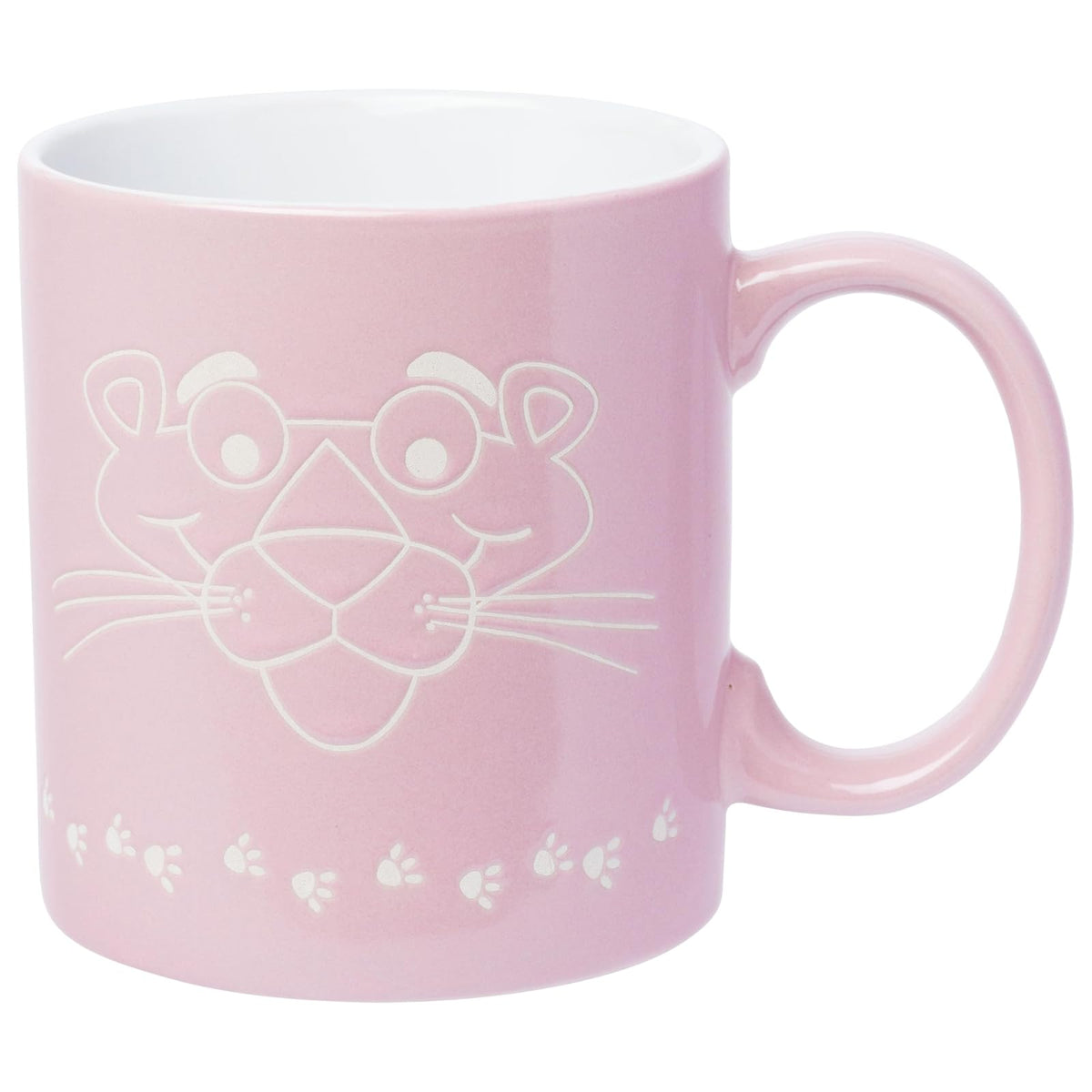 Silver Buffalo Pink Panther - Taza de cerámica con logotipo clásico, resistente a la cara de 20 onzas