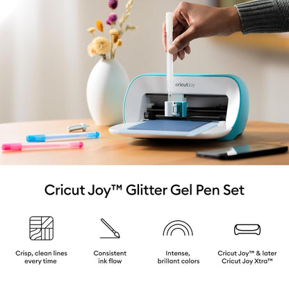 Cricut Joy Bolígrafo de gel con purpurina de 0,8 mm, Rainbow Sampler