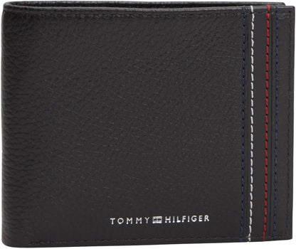 Tommy Hilfiger Cartera para Hombre | Negro, de mano, 4 pulgadas, cuero con logo TH - De mano, 4 pulgadas - Negro