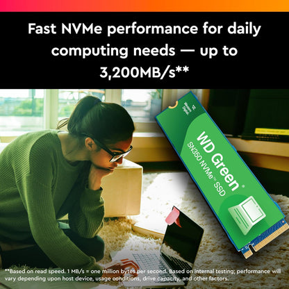 Western Digital Unidad SSD M.2 WD SN350 500GB WDS500G2G0C Green PCIE NVME
