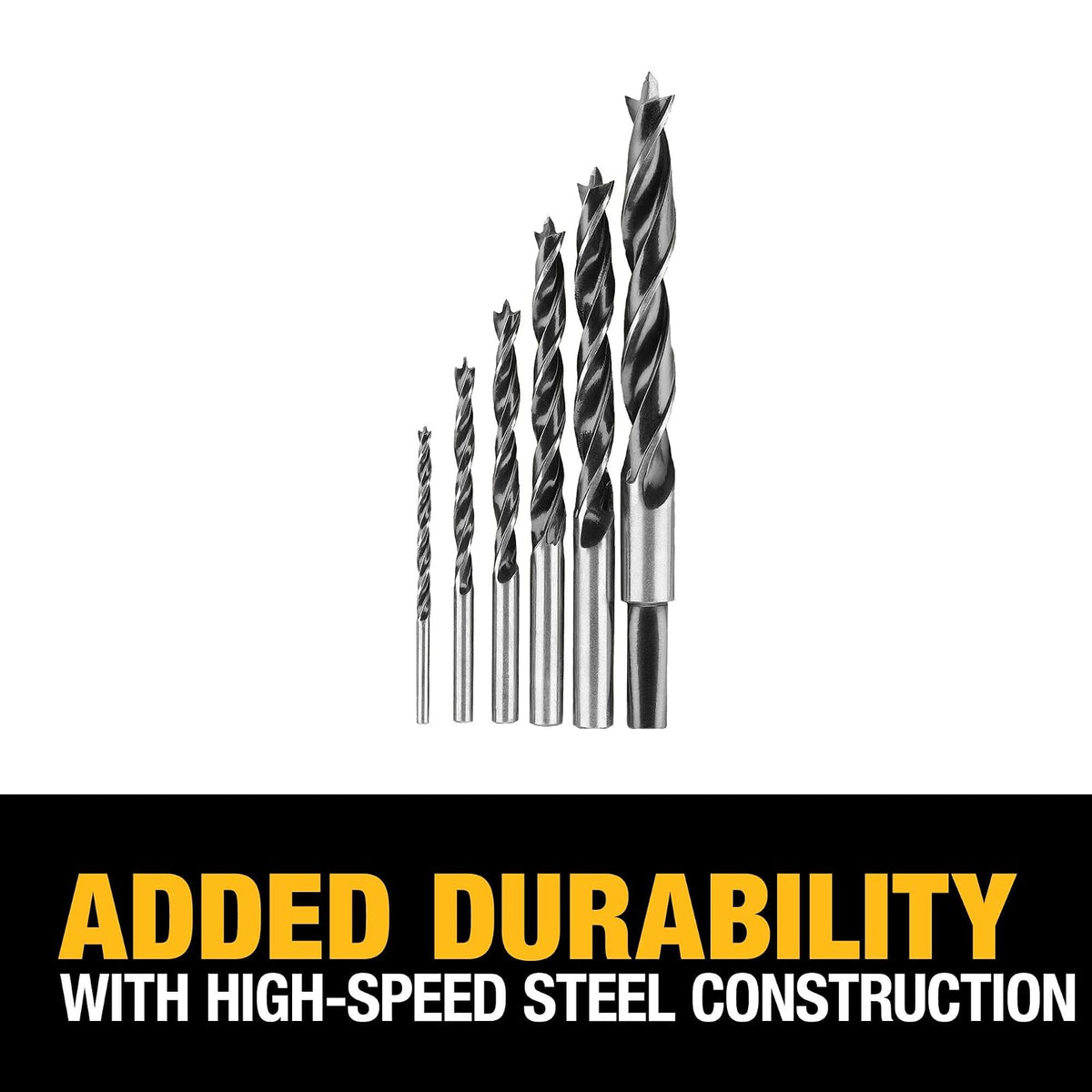 Dewalt DW1720 Juego de brocas para taladro con punta centradora, 6 piezas
