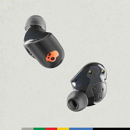 Skullcandy Sesh ANC Active Noise Cancelling Wireless Earbuds - Black/Orange | Bluetooth Headphones, Noise Cancellation, Customizable Sound, 48 Hours Battery, Stable Fit, Sweat and Waterproof, Microphone