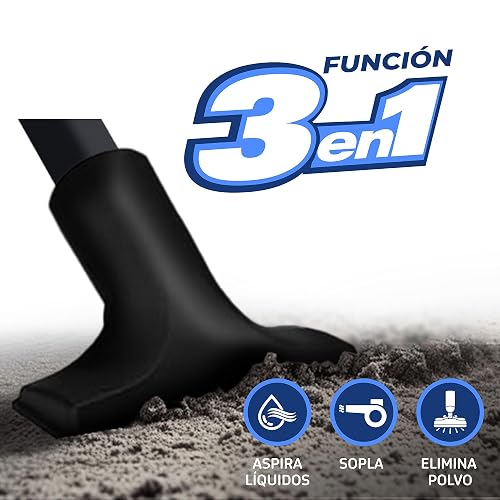 Koblenz SM-5 Aspiradora Seco Mojado 3 en 1 con Sistema de Expulsión de Aire, Devoradora con Capacidad de 5 Galones, Motor de 3.5 HP Pico, Aspiradora para Hogar y Taller, Aspira Agua y Vidrios