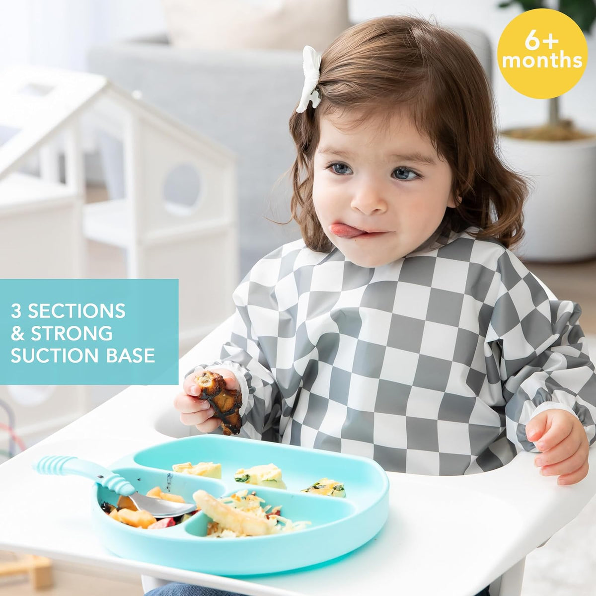 Bumkins Silicone Grip Dish, Azul