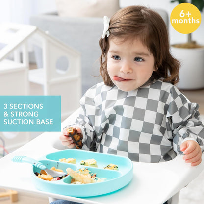 Bumkins Silicone Grip Dish, Azul