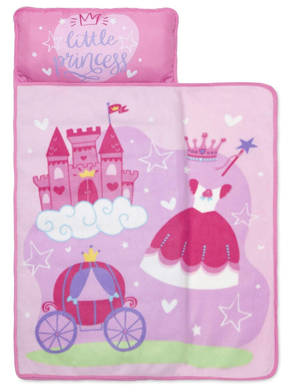 Baby Boom Funhouse Little Princess Kids - Juego de colchoneta para siesta con almohada y manta de forro polar, ideal para niñas que duermen durante la guardería, preescolar o jardín de infancia, se adapta a niños pequeños y niños pequeños, color rosa