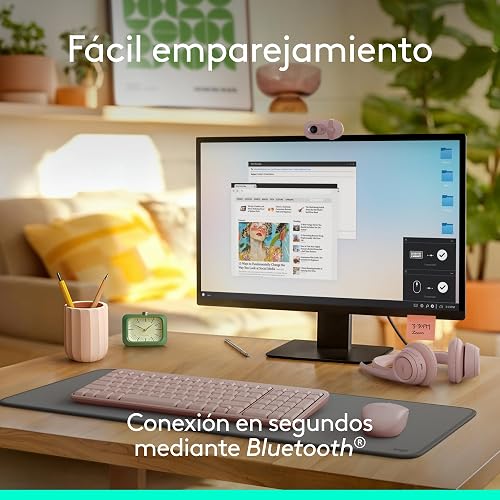 Logitech K250 Teclado Compacto Bluetooth para Windows, ChromeOS ó iOS, Batería de 12 Meses - Color Rosa