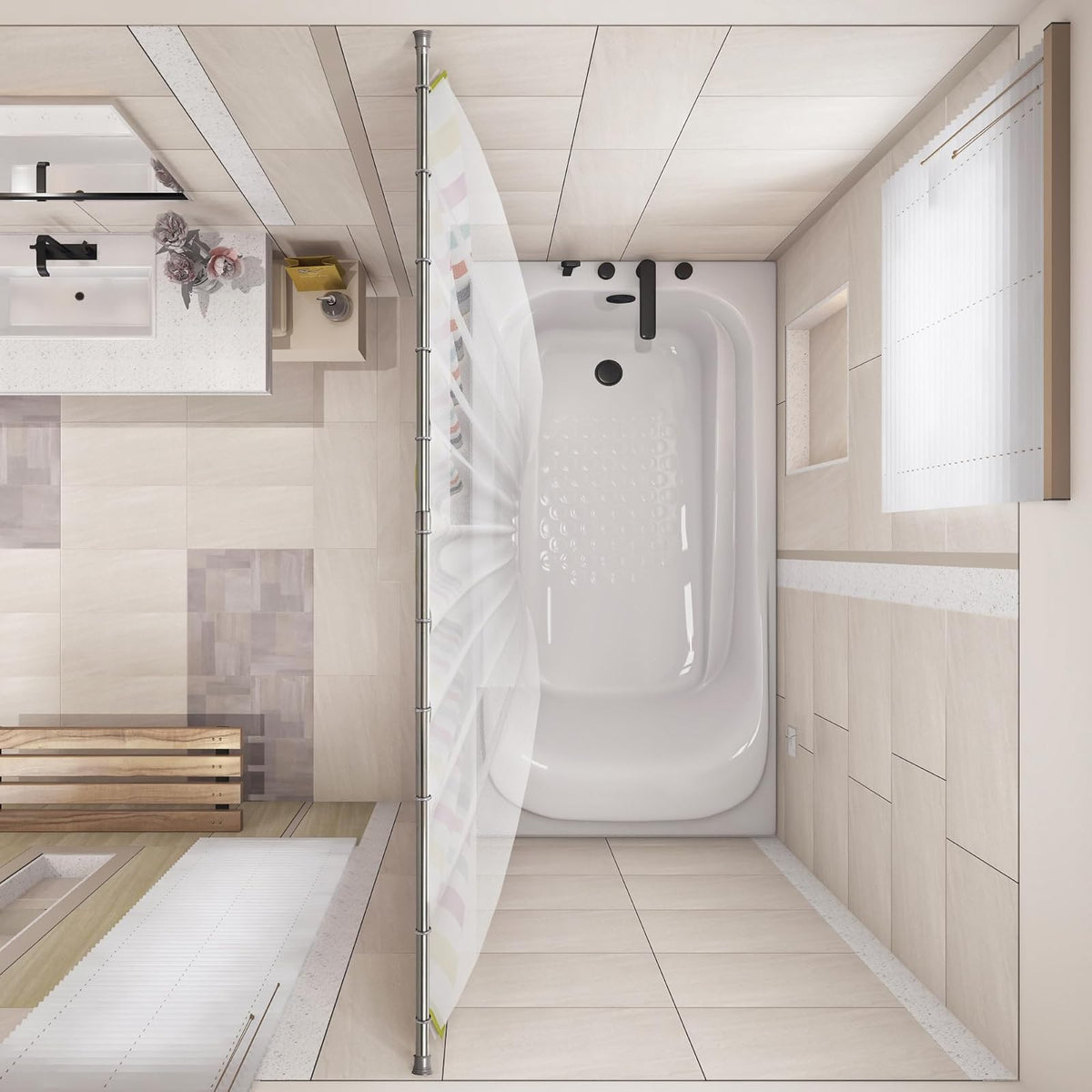 Casa de diseño una barra de ducha ajustable
