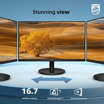 Philips Monitor Full HD de 24 Pulgadas sin Marco (1920 x 1080) de 100 Hz, VESA, HDMI x1, Puerto VGA x1, Cuidado de los Ojos, garantía de reemplazo de 4 años por Adelantado, 241V8LB