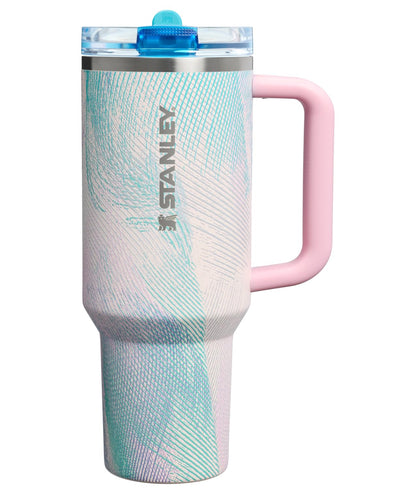 Stanley Quencher ProTour Vaso Térmico con Popote Abatible, Acero Inoxidable - 40 Ounces - Plume de vidrio marino