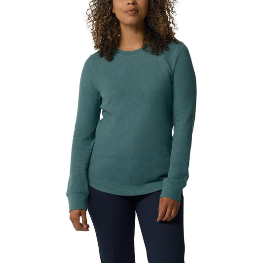 Dickies Camisa térmica de Manga Larga con Cuello Redondo Playera de Trabajo para Mujer