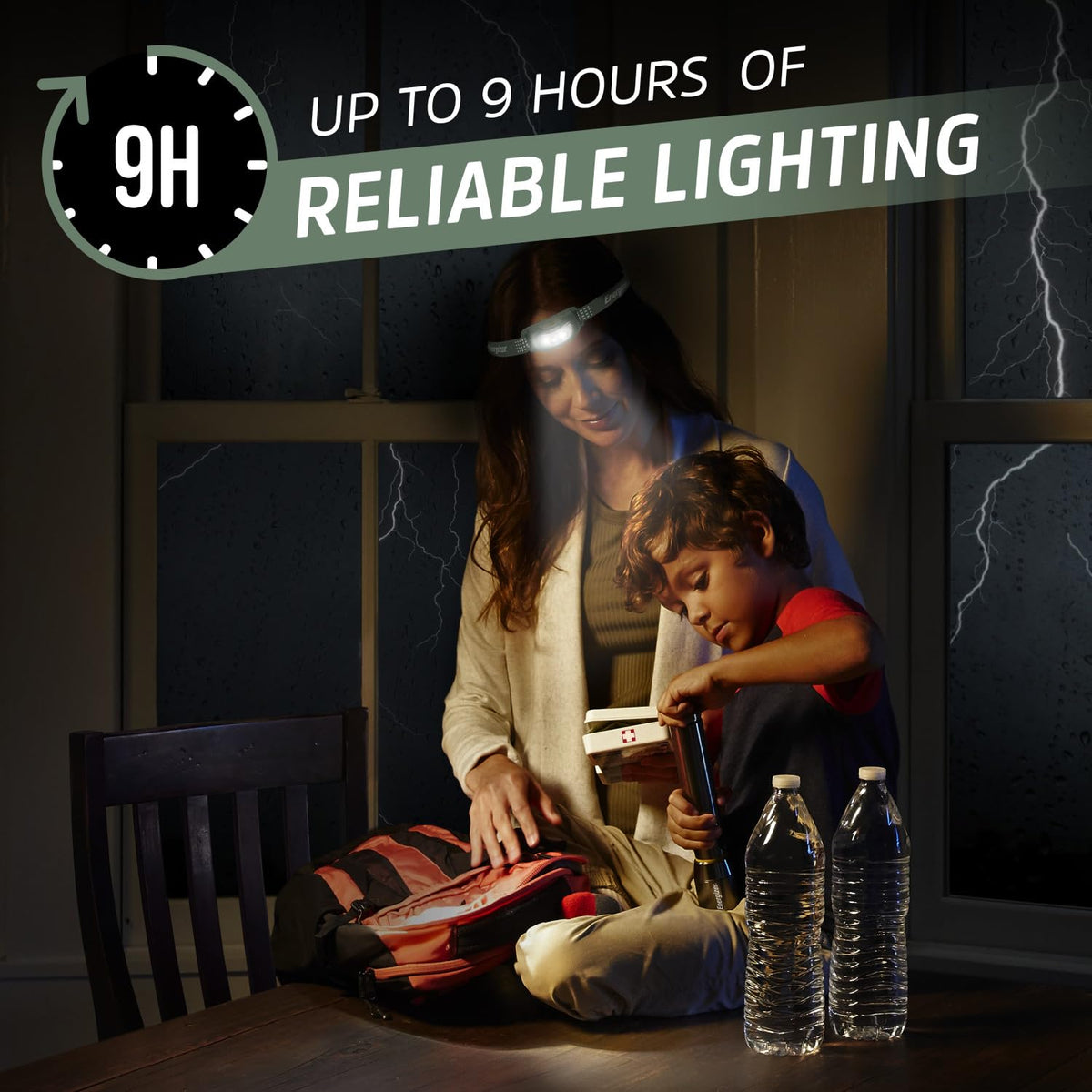 Energizer Universal+ - Faros delanteros LED (2 unidades), IPX4 resistentes al agua, luz de cabeza brillante para exteriores, camping, correr, tormenta, luz LED de supervivencia para emergencias