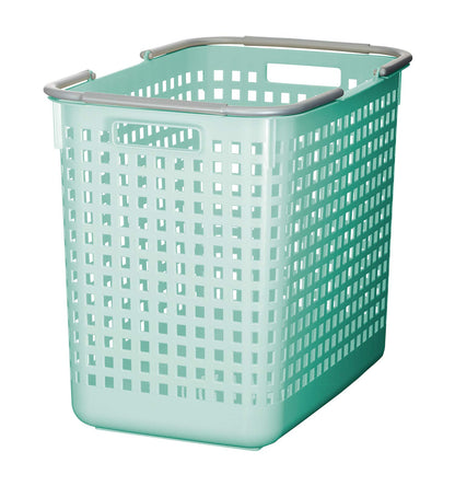 Like-it Cesta de lavandería, almacenamiento, cuadrada, fabricada en Japón, 40 L, SCB-5, azul menta - Cuadrado - 18" x 12" x 12" - Azul menta