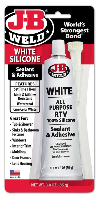 J-B Weld Sellador de Silicona RTV 85 g - Blanco - 3 oz
