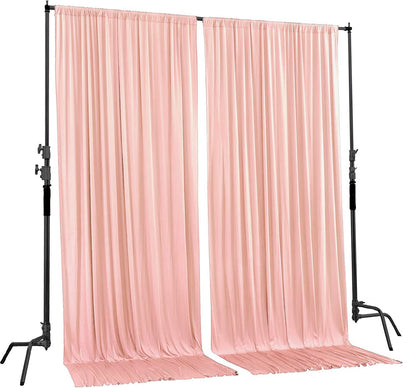 AK TRADING CO. Cortinas tipo telón de poliéster de 10 pies de ancho x 12 pies de largo, paneles de cortinas con bolsillos para barra, decoración de ventanas de boda, ceremonia de fiesta, hogar (rubor)
