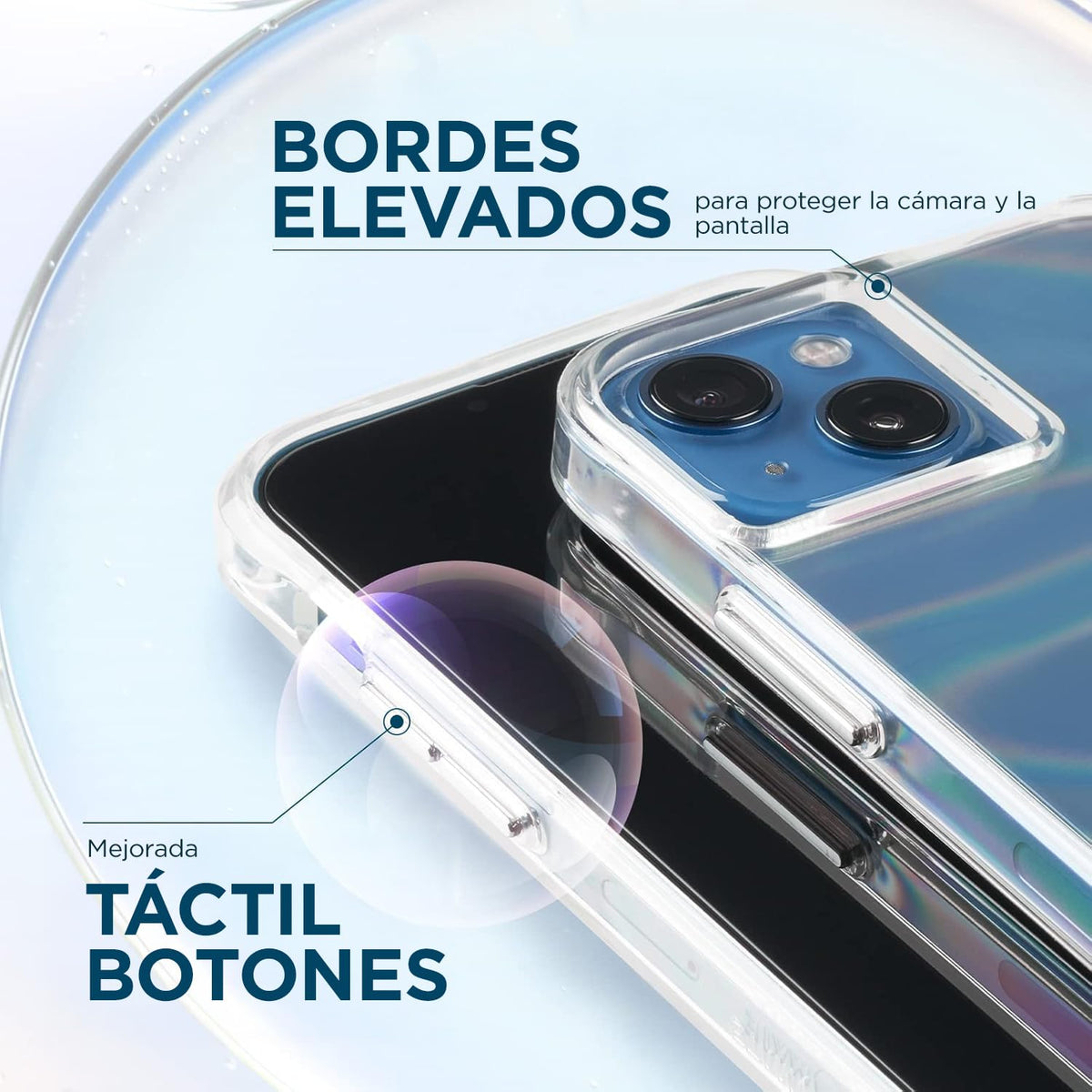 Case-Mate - Soap Bubble - Funda para iPhone 13 - Diseño Iridiscente - Protección contra caídas de 10 pies - 6.1 Pulgadas - Burbuja de Jabón