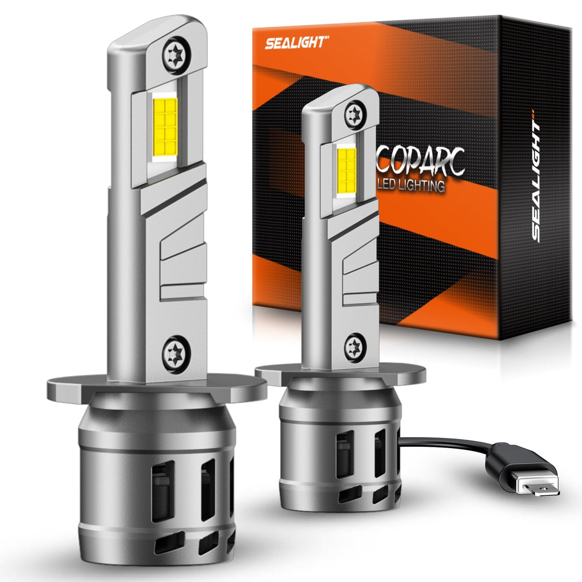SEALIGHT H1 Bombillas LED Antiniebla 20000LM 6500K Blanco con Ventilador, Plug-N-Play, 2 Piezas