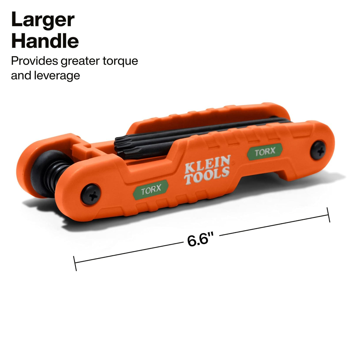 Klein Tools 70550T Pro Juego de llaves hexagonales plegables de 10 llaves Torx tamaños T6 a T40, acero de aleación tratado térmicamente, cuchillas de alto apalancamiento