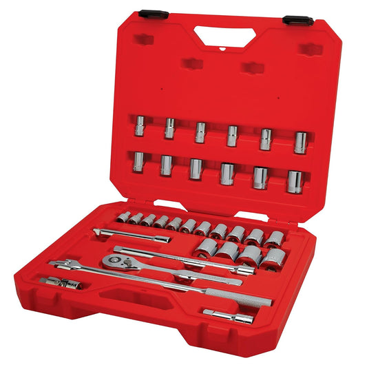 CRAFTSMAN - Juego de herramientas mecánicas, 33 piezas, unidad de 1/2 pulgada SAE/métrico (CMMT12122)