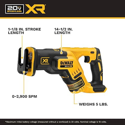 DEWALT Sierra Recíproca 1-1/8" (28.6mm), 20V, 2900Cpm, DCS367B