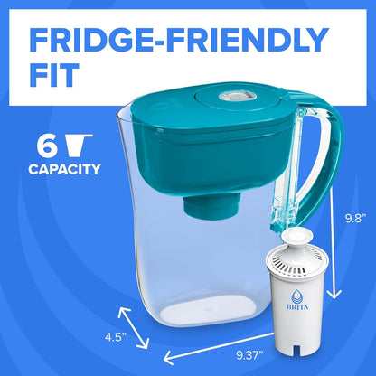 Brita - Jarra de filtro de agua Metro con indicador de cambio de luz inteligente, sin BPA, reemplaza 1.800 botellas de agua de plástico al año, dura dos meses, incluye 1 filtro, pequeño, capacidad de