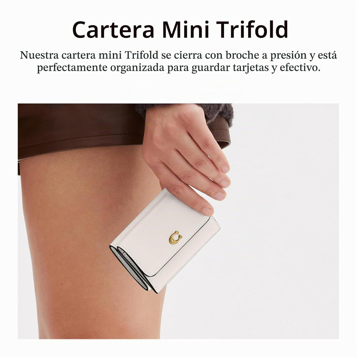 Coach Essential Mini portafolios Trifold, Tiza, One Size