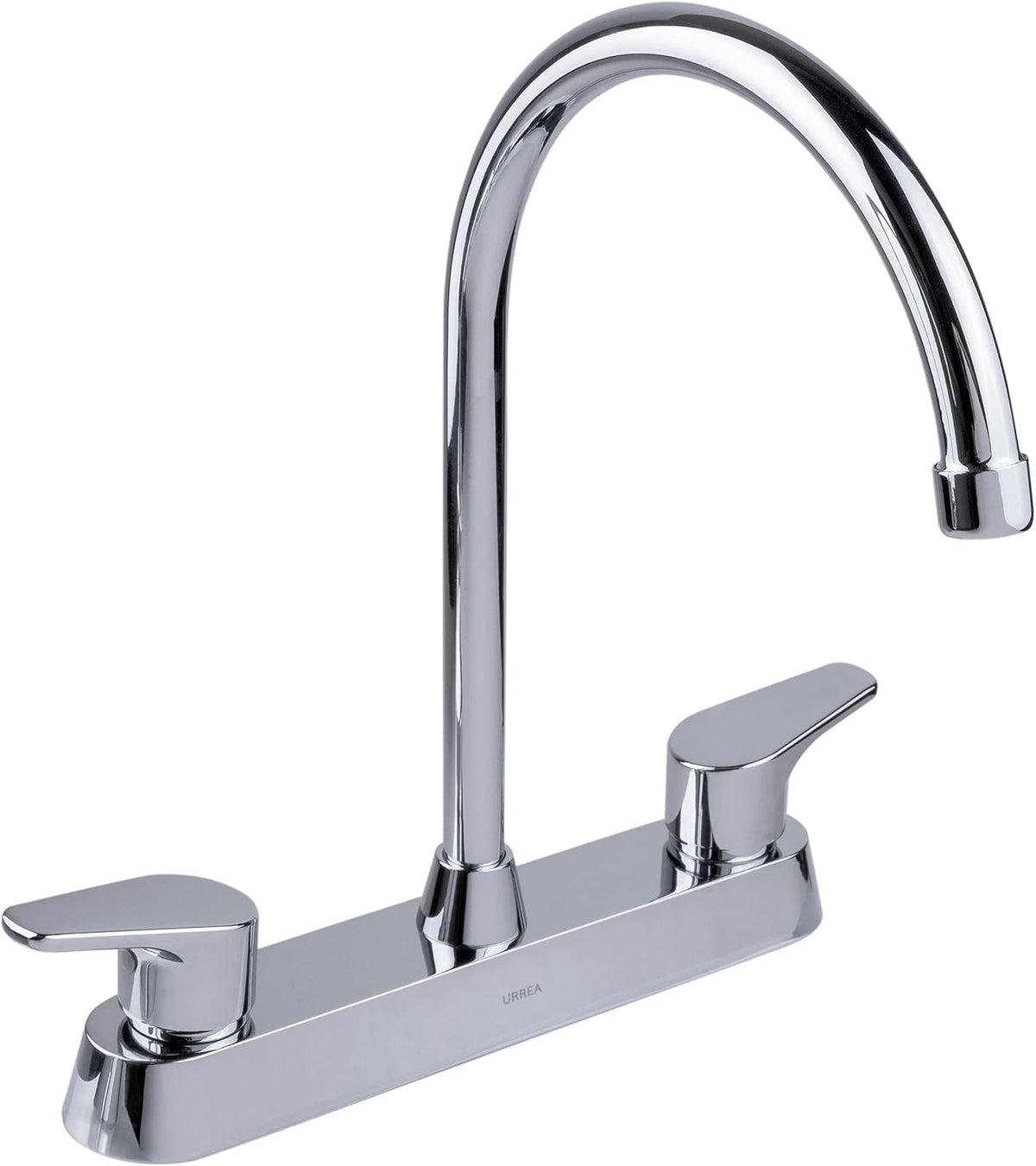 Urrea 318CL Mezcladora con manerales de palanca de 8", latón, acabado cromo
