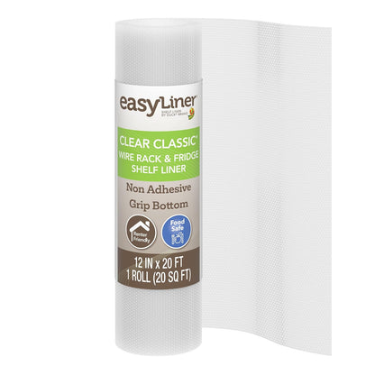 Duck Brand Clear Classic Easy Liner - Revestimiento para Estante, no calcomanía, Transparente, 12 x 20 pies