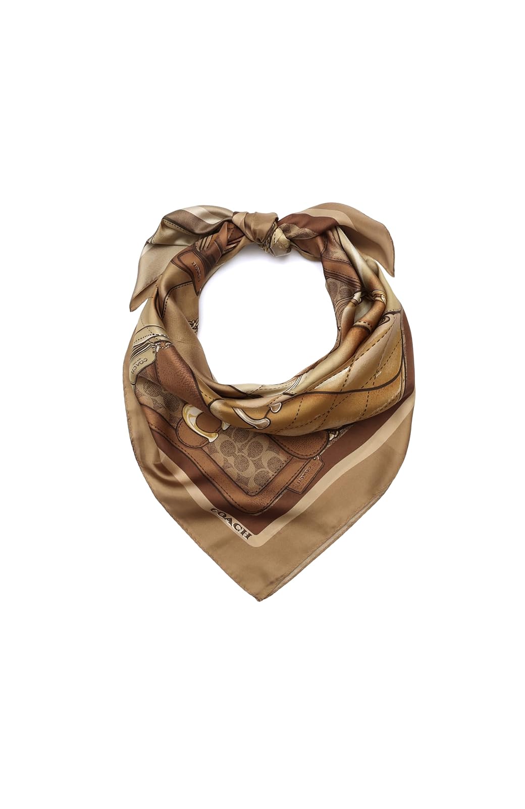 COACH Stacked Tabby Printed Silk Square Bufanda Mujer